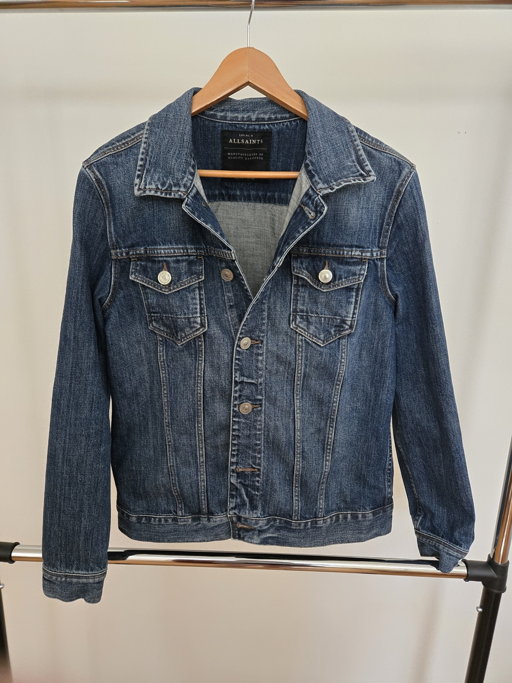 All Saints Men’s Colbert Trucker Style Denim Jacket